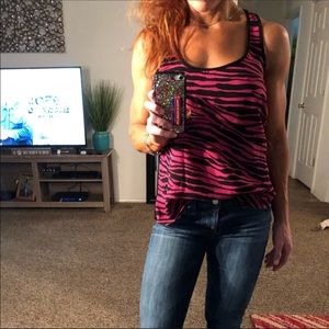 Zebra print dressy racerback tank